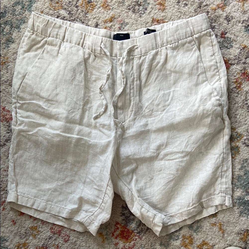 H&M Flat Front Linen Shorts Lightweight Summer Essential